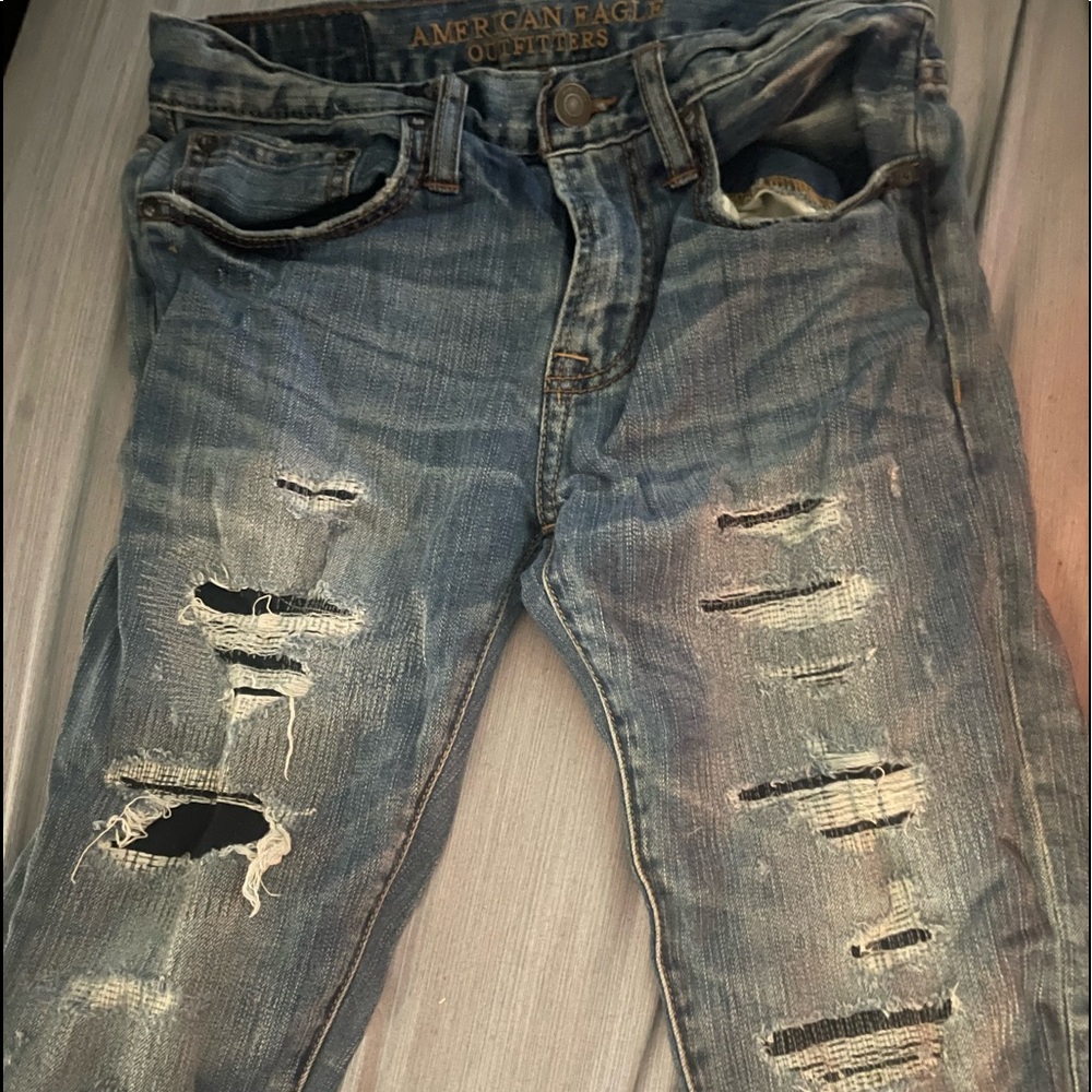 American Eagle Core Flex Patched Skinny Jean